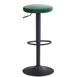 Runder Tresenhocker in Grün Samtsitz - Coulien