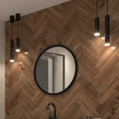 Runder Wandspiegel in Schwarz - Sacalla