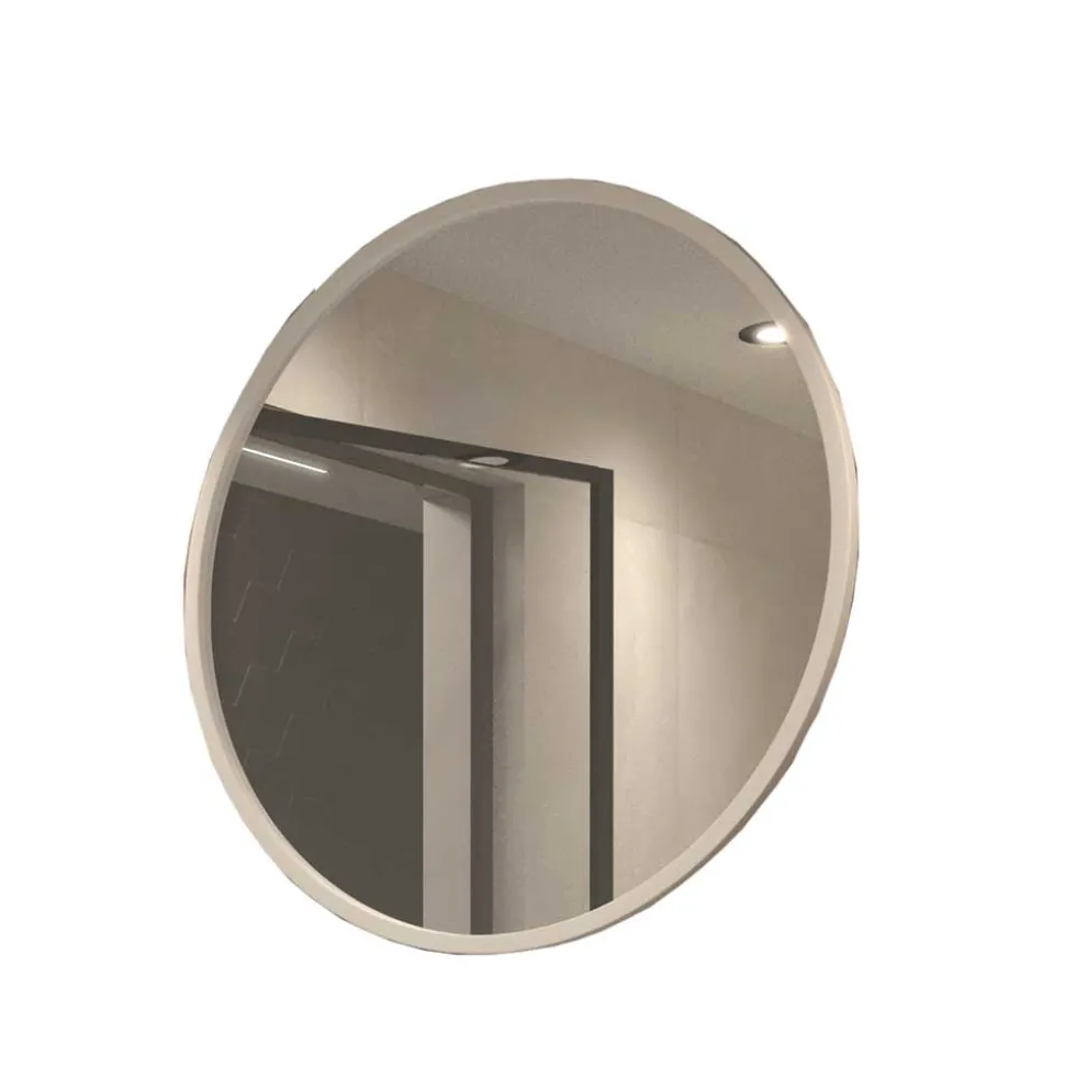 Runder Wandspiegel mit weißem Metallrahmen - Tanko