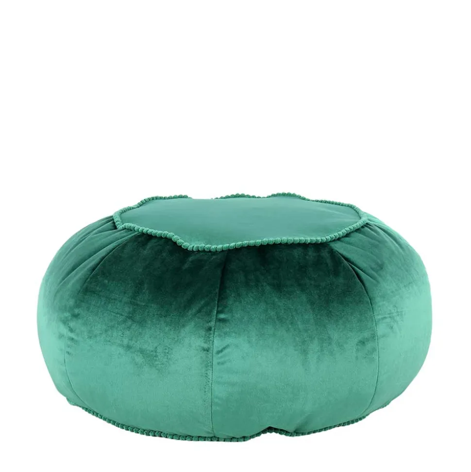 Rundes Meditationskissen in Grün Samt - Tamyno