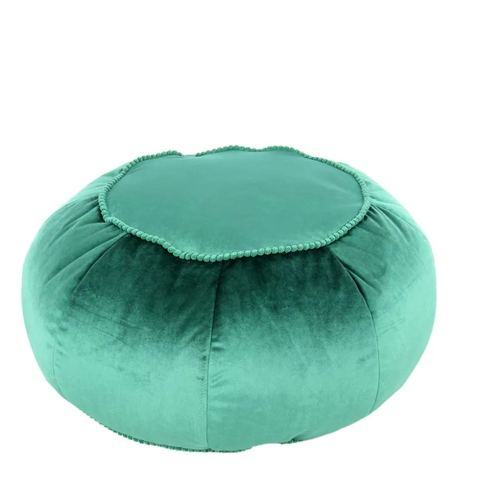 Rundes Meditationskissen in Grün Samt - Tamyno