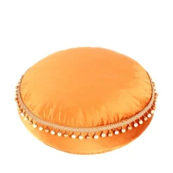 Rundes Samt Bodenkissen in Bronze - Ashela