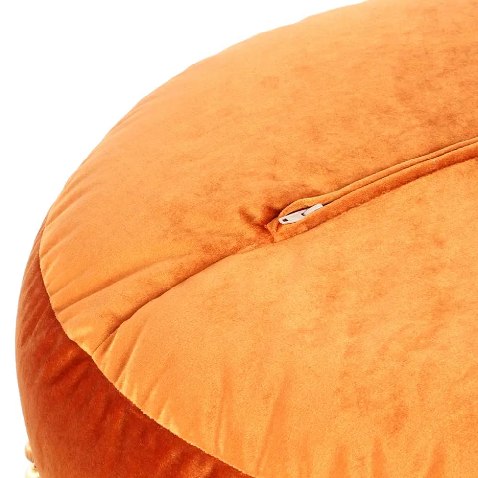 Rundes Samt Bodenkissen in Bronze - Ashela