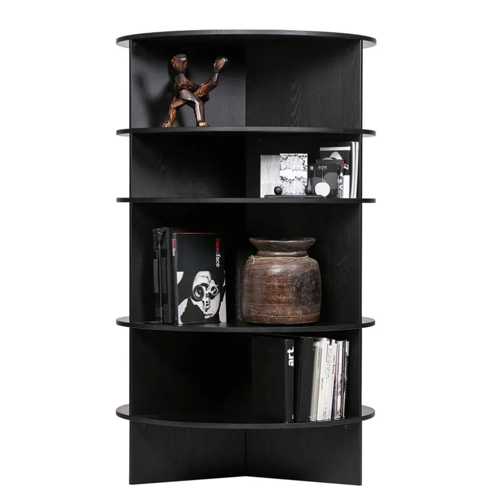 Rundes Standregal aus Esche Massivholz - Nircana