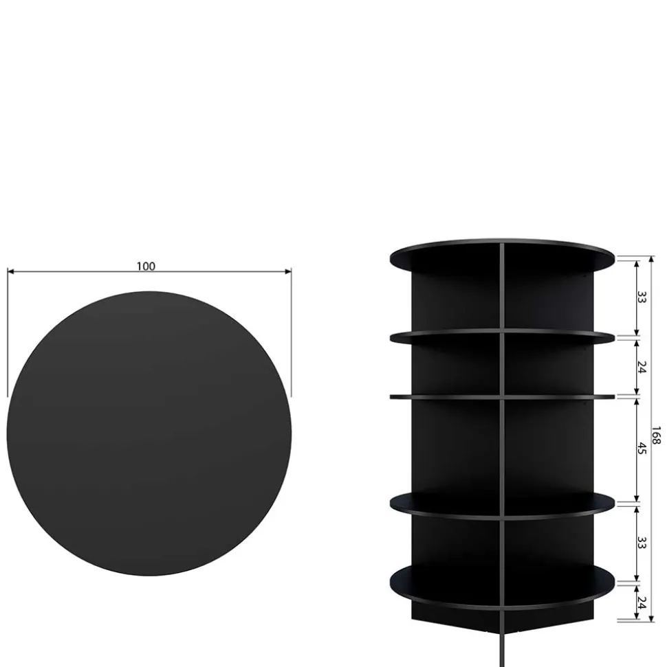 Rundes Standregal aus Esche Massivholz - Nircana