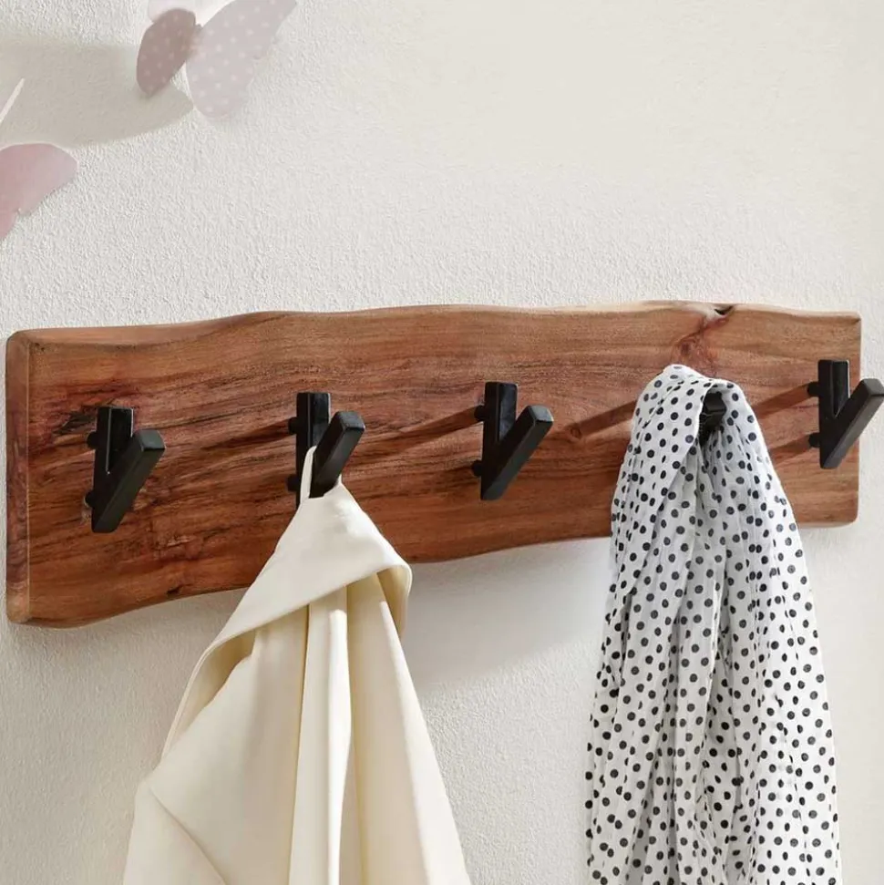 Rustikale Hakenleiste mit Baumkante Akazie - Fulias