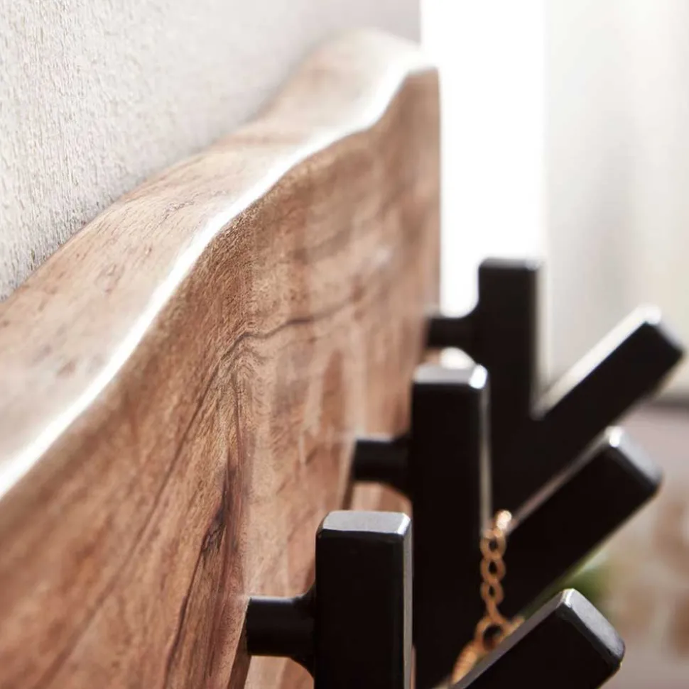 Rustikale Hakenleiste mit Baumkante Akazie - Fulias