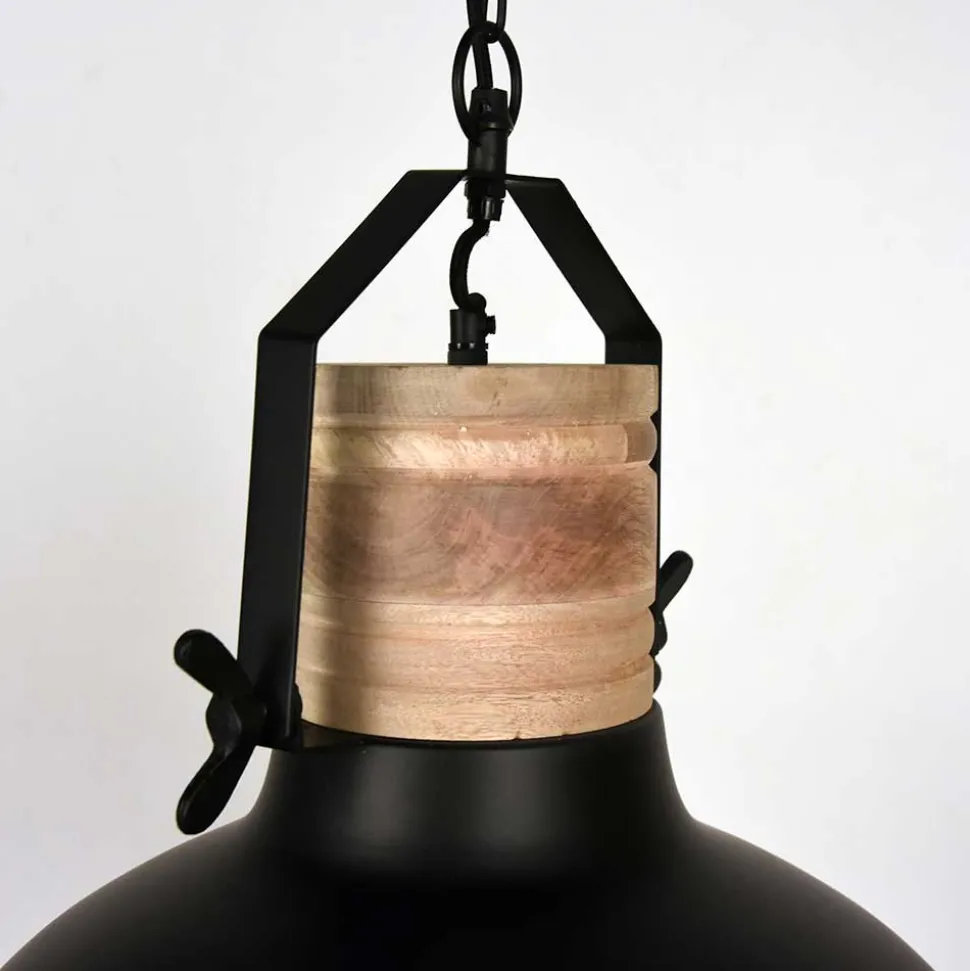 Rustikale Hängelampe in Schwarz & Natur Mango - Veronica