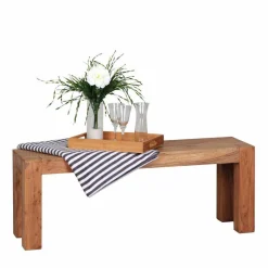 Rustikale Holzbank Vislan aus Akazie naturbelassen