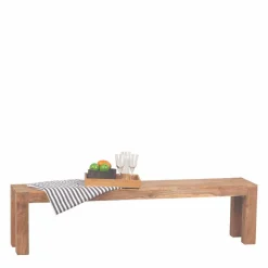 Rustikale Holzbank Vislan aus Akazie naturbelassen