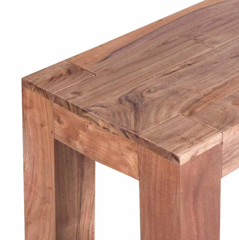 Rustikale Holzbank Vislan aus Akazie naturbelassen