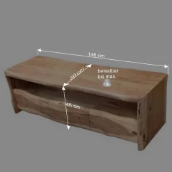 Rustikales TV Lowboard mit Baumkante - Necrus