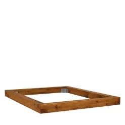 Rustikales Wildeiche Holzbett mit Metallkufen - Space