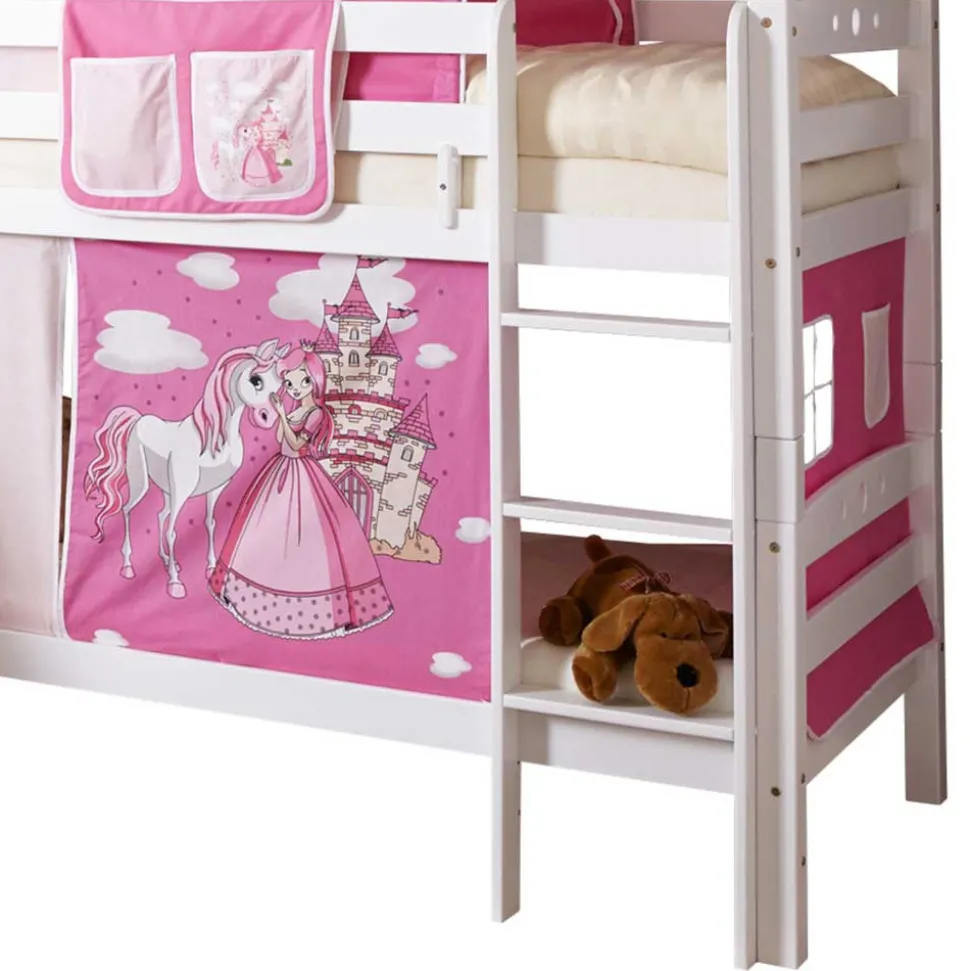 Rutsche Etagenbett für Mädchen in Weiß - Trevora