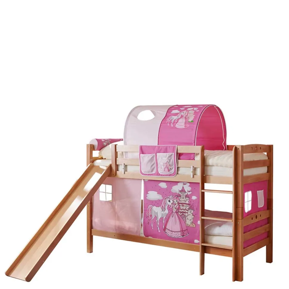 Rutsche Etagenbett für Mädchen in Natur - Norklin