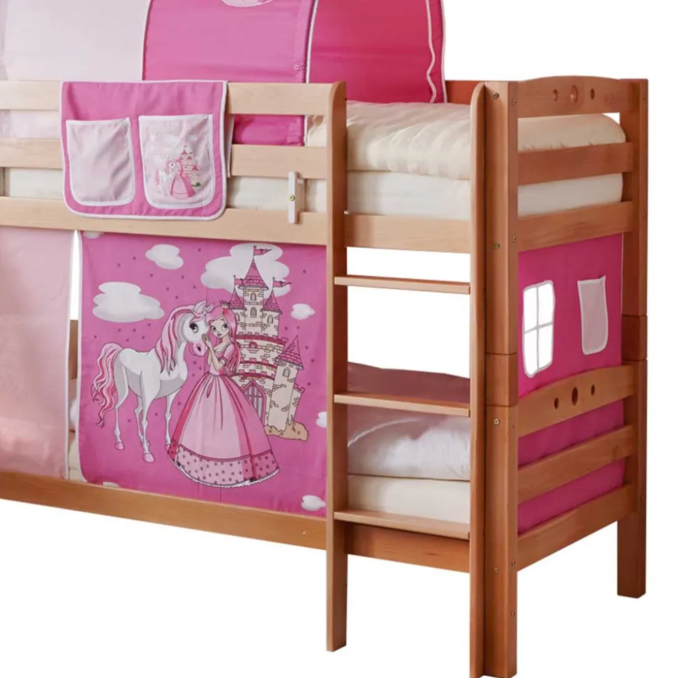 Rutsche Etagenbett für Mädchen in Natur - Norklin