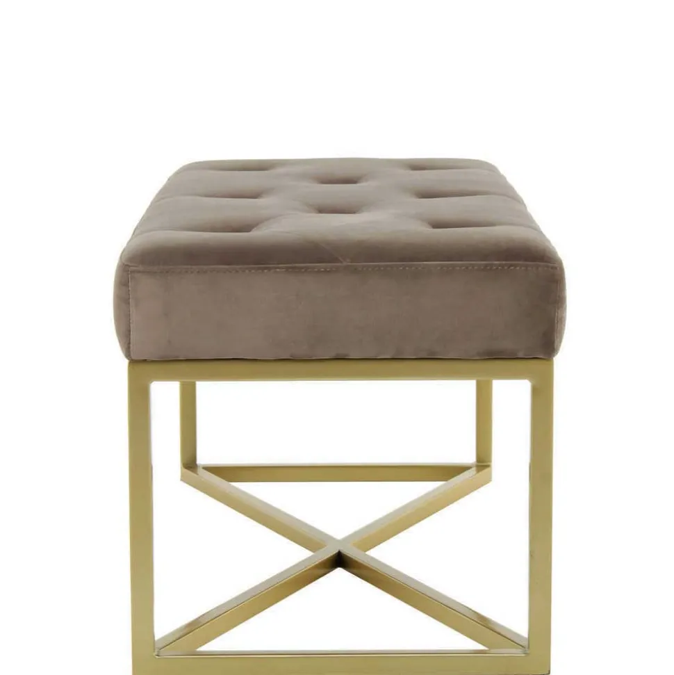 Samt Bettbank in Taupe mit Gold - Davork