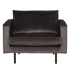 Samt bezogener Polstersessel in Anthrazit Ertrego Retro