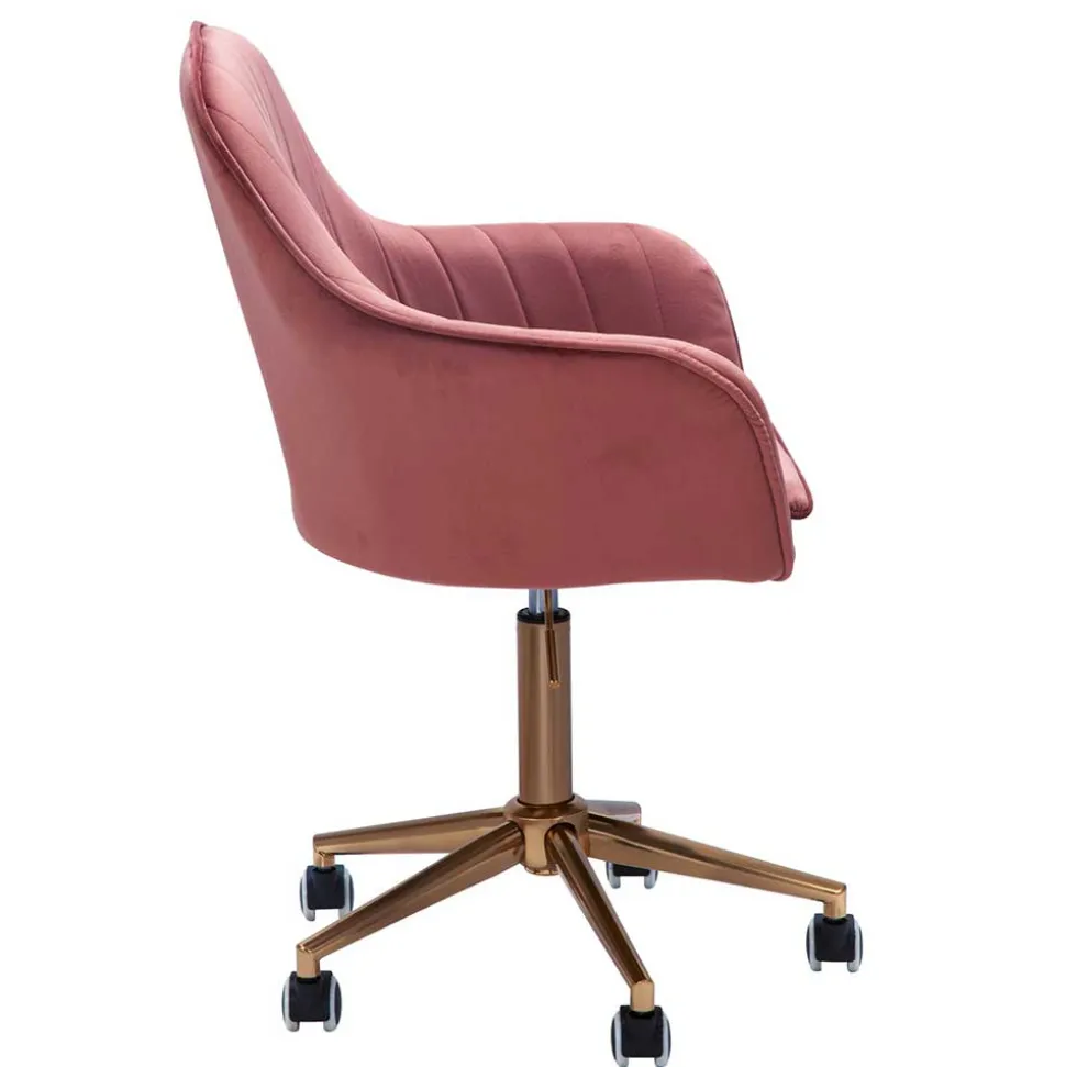 Samt Bürostuhl in Rosa - Aramov