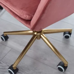 Samt Bürostuhl in Rosa - Aramov