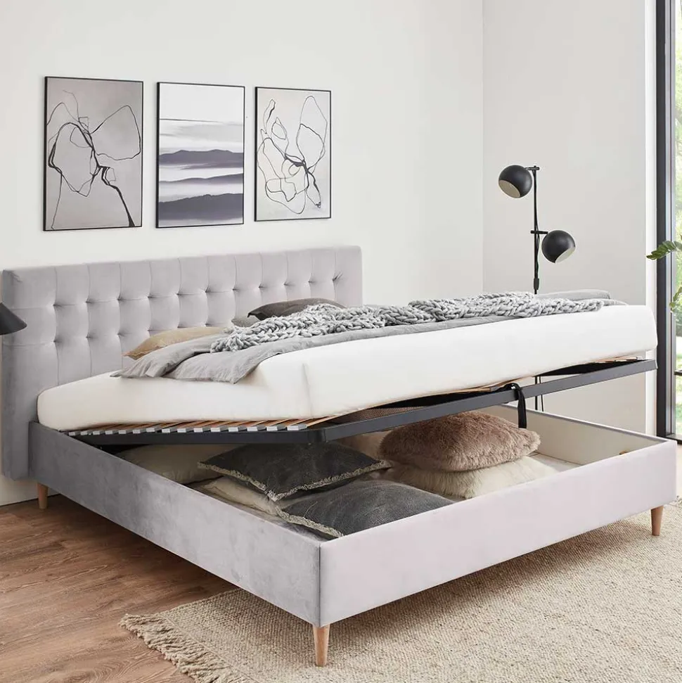 Samt Doppelbett mit Bettkasten - Diadonna