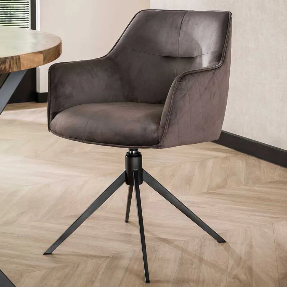 Samt Drehstühle mit Armlehnen - Austino (2er Set)