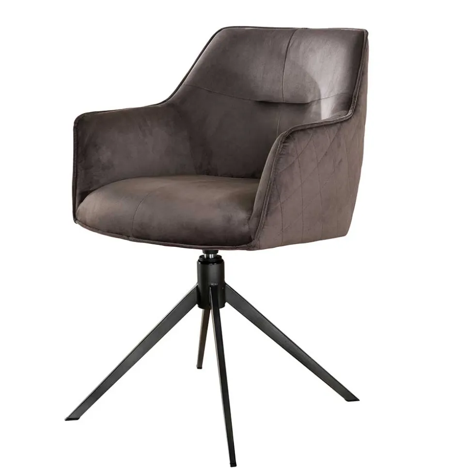 Samt Drehstühle mit Armlehnen - Austino (2er Set)