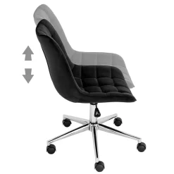 Samt Drehstuhl in Schwarz - Elvadia