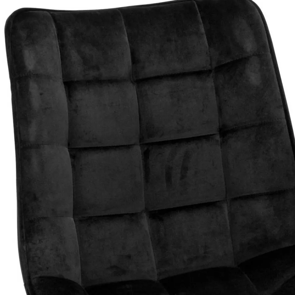 Samt Drehstuhl in Schwarz - Elvadia