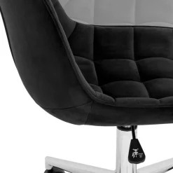 Samt Drehstuhl in Schwarz - Elvadia