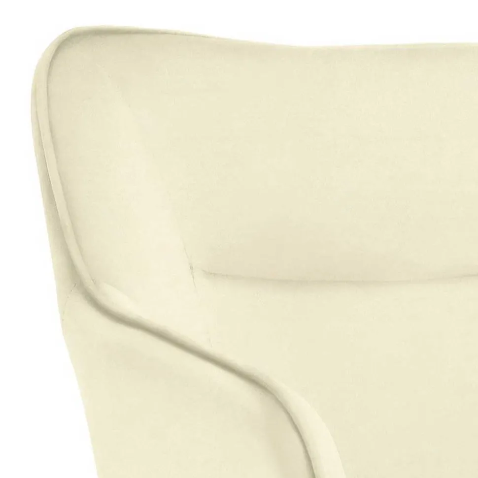 Samt Drehstuhl in Weiß mit Gold - Abetzia