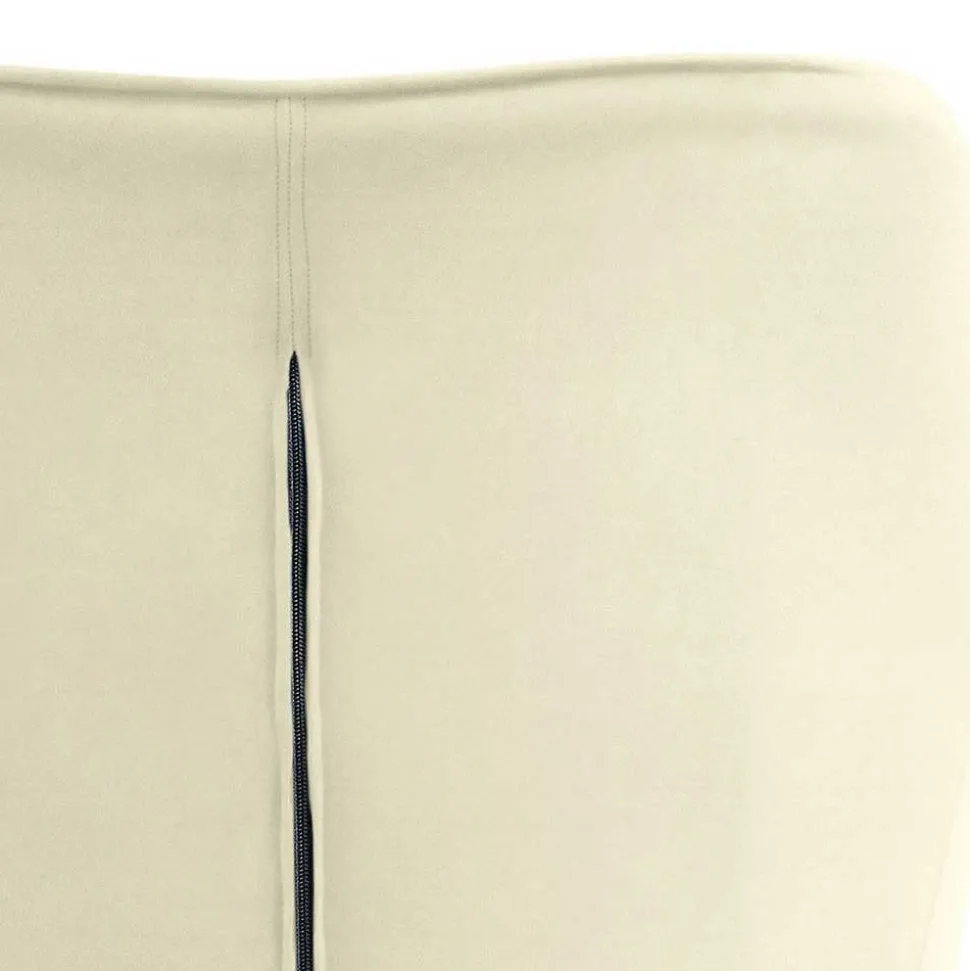 Samt Drehstuhl in Weiß mit Gold - Abetzia