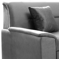 Samt Eckcouch in Grau mit Bettfunktion - Elhan