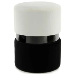 Samt Hocker in Creme & Schwarz - Gilianoa