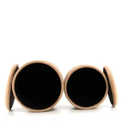 Samt Hocker Set in Hellbraun & Braun - Valerana (zweiteilig)