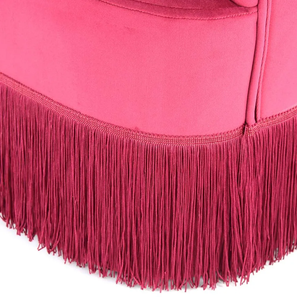 Samt Kindersessel in Pink mit Fransen - Lagada