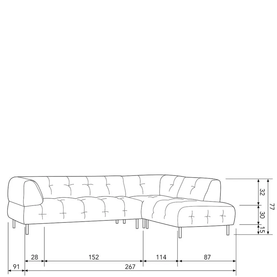 Samt L-Sofa in Dunkelgrau - Roccoss