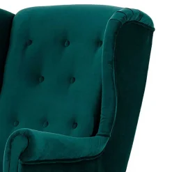 Samt Ohrensessel in Dunkelgrün - Teas