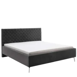 Samt Polsterbett mit Chesterfield Kopfteil - Badehma