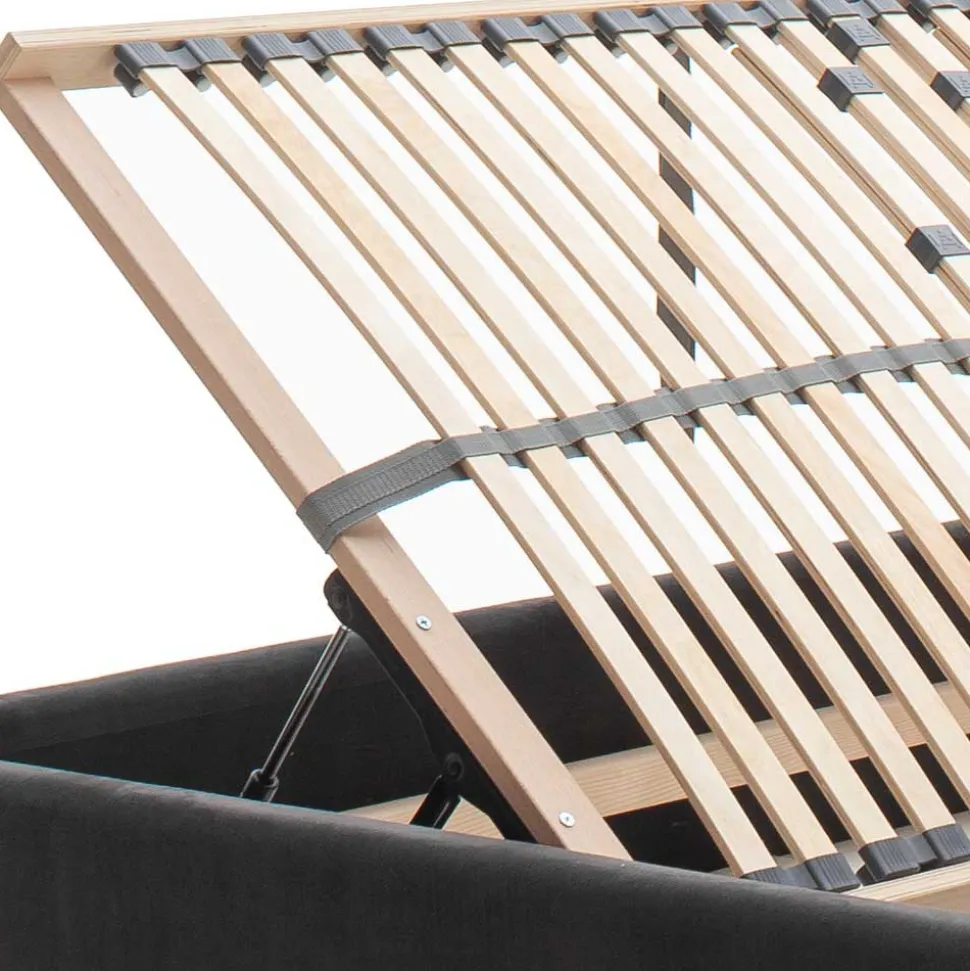 Samt Polsterbett mit Chesterfield Kopfteil - Badehma