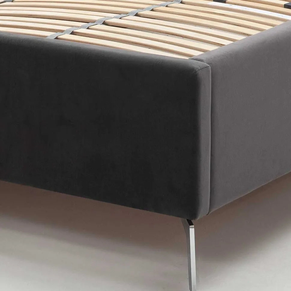 Samt Polsterbett mit Chesterfield Kopfteil - Badehma