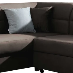 Samt Polsterecke in Dunkelbraun - Vitablo