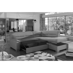 Samt Polsterecke in Dunkelbraun - Vitablo