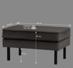 Samt Polsterhocker in Grün - Distroit