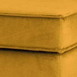 Samt Polsterhocker in Ocker Gelb - Nustra