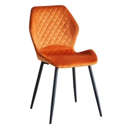 Samt Polsterstühle in Orange - Gravita (4er Set)