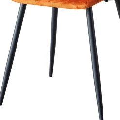Samt Polsterstühle in Orange - Gravita (4er Set)
