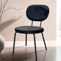 Samt Polsterstühle in Schwarz - Siao (2er Set)