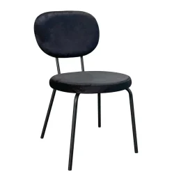 Samt Polsterstühle in Schwarz - Siao (2er Set)