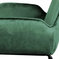 Samt Polsterstuhl mit Armlehnen in Grün - Panura
